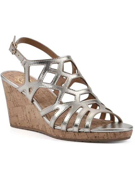 White Mountain Shoes - White Mountain Flaming Gold Sling Back Laser cut Wedge Sz 9 BNWB